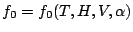 $ f_0=f_0(T,H,V,\alpha)$