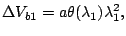 $\displaystyle \Delta V_{b1}=a\theta(\lambda_1)\lambda_1^2,$