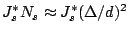 $\displaystyle J_s^{*}N_s \approx J_s^{*}(\Delta/d)^2$
