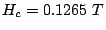 $ H_c= 0.1265 T$