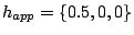 $ h_{app}=\{0.5,0,0\}$