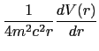 $\displaystyle \frac{1}{4m^{2}c^{2}r}\frac{dV(r)}{dr}$