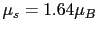 $ \mu_{s}=1.64\mu_{B}$