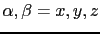 $ \alpha,\beta=x,y,z$